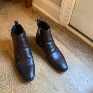 Brown Calvin Klein Zipper Dress Boot 9.5 M
